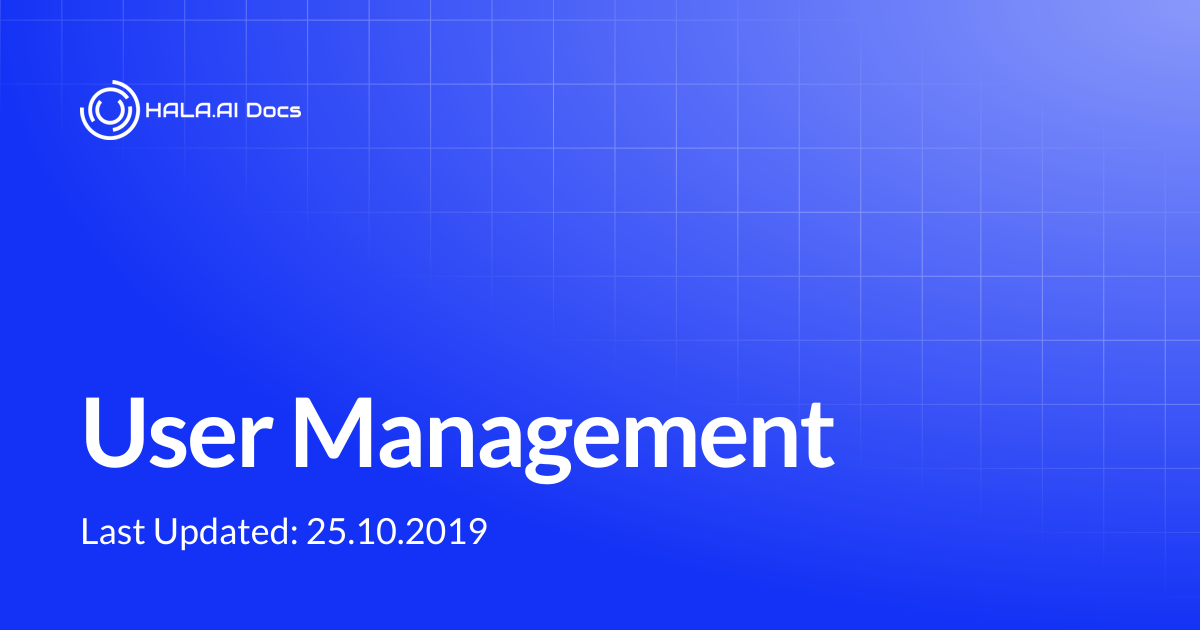 User Management | Hala Docs